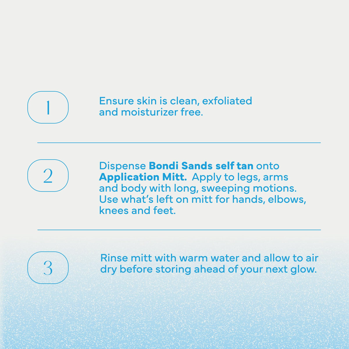 Bondi Sands mitt on bathroom counter indicating reusable convenience benefit