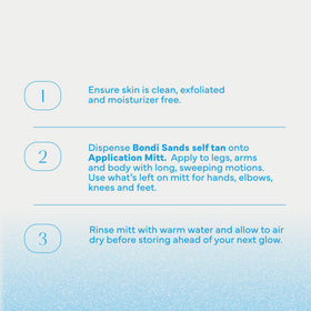 Bondi Sands mitt on bathroom counter indicating reusable convenience benefit