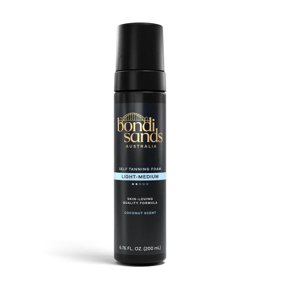 Bondi Sands front packaging showing foam bottle for easy identification and quick application