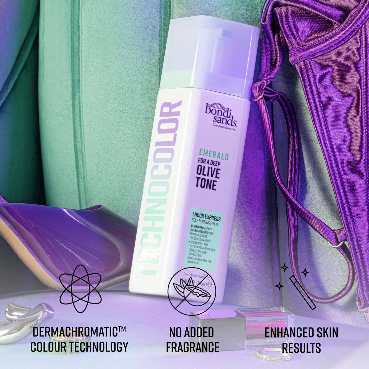 Bondi Sands foam texture close-up demonstrating smooth, easy-to-blend mousse