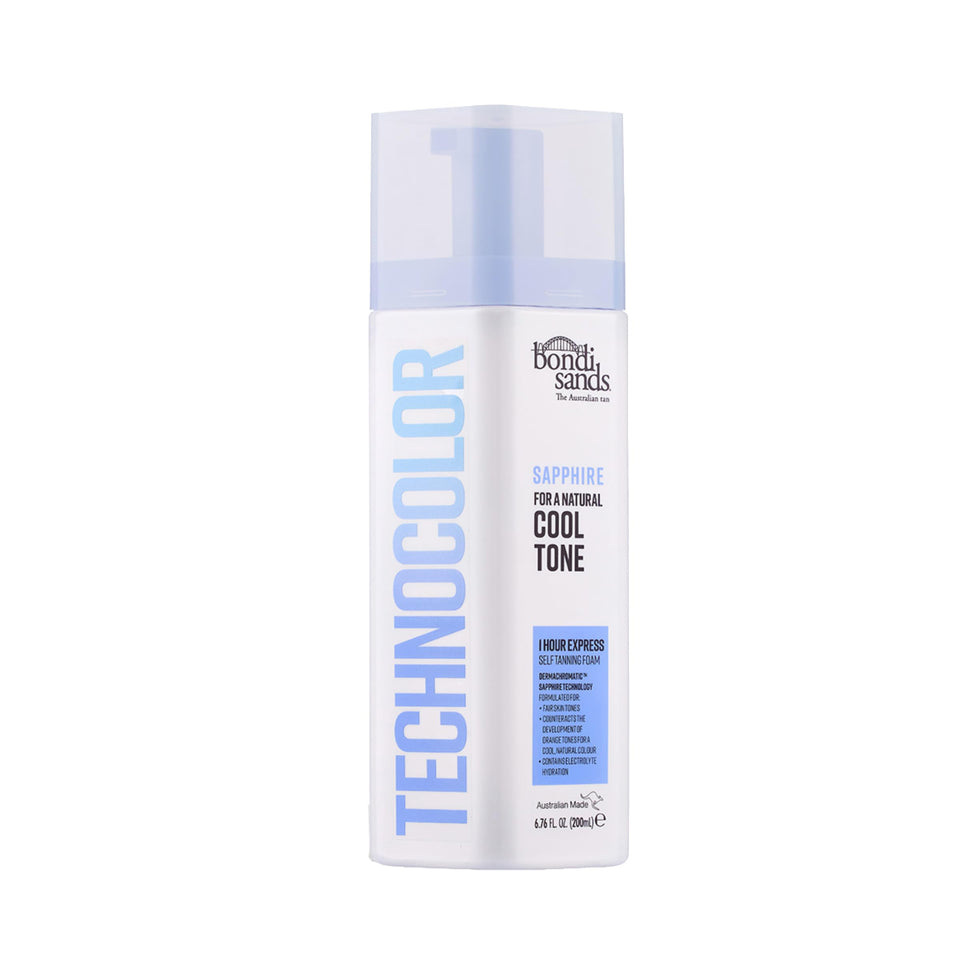 Bondi Sands front packaging showing product and cool-toned benefit