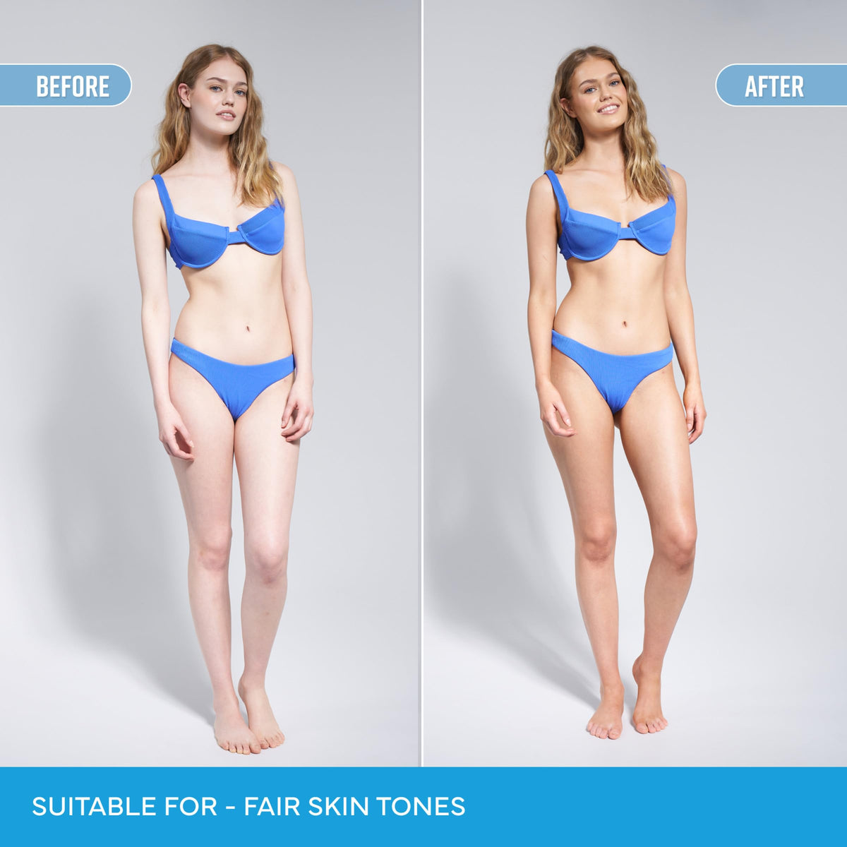 Bondi Sands mitt application demonstrating streak-free blending benefit