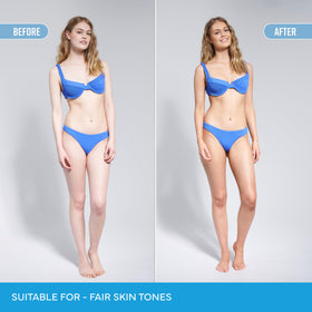 Bondi Sands mitt application demonstrating streak-free blending benefit