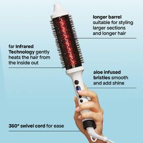 BONDIBOOST brush styling long hair to create instant volume and smooth finish