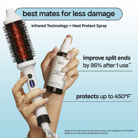 BONDIBOOST in use on dry hair creating volume and smooth texture