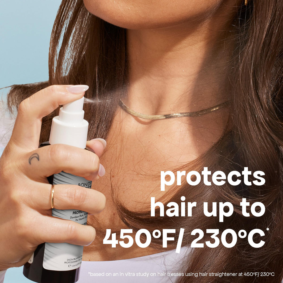 BONDIBOOST texture on a single hair strand demonstrating smoother cuticle
