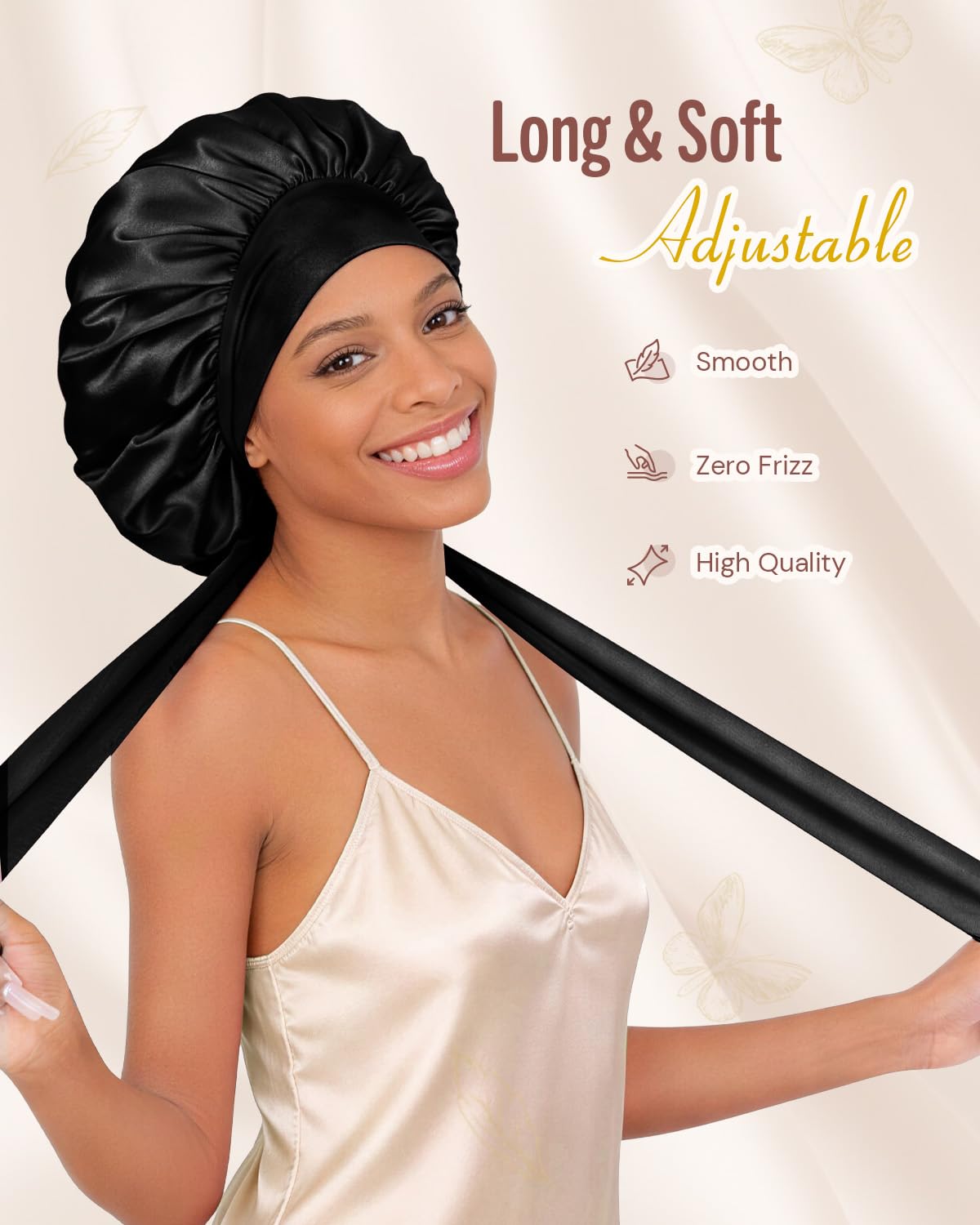 BONNET QUEEN worn by model sleeping to show stay-put comfort benefit