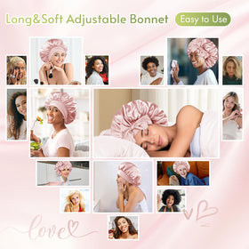 BONNET QUEEN worn at night demonstrating secure overnight hair protection