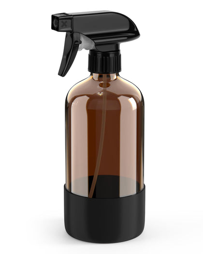 Bontip amber glass bottle front view showing label and sturdy design benefit: protects contents