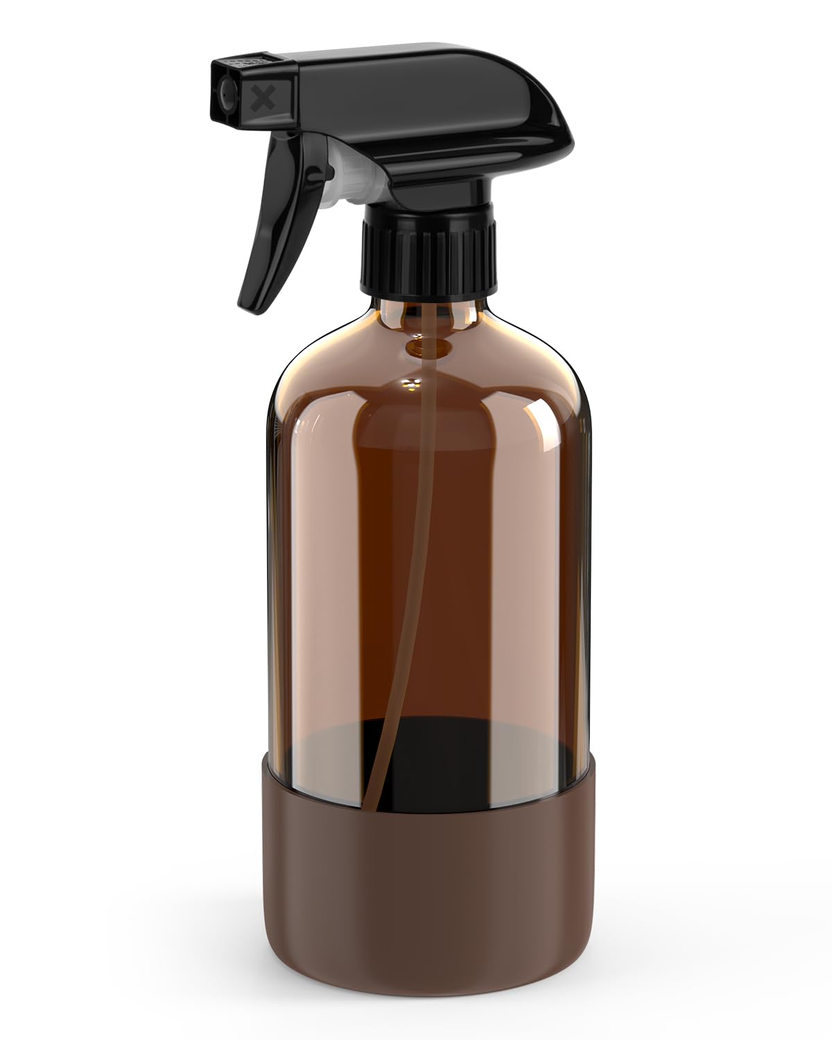 Bontip amber glass bottle front view showing secure cap and brown glass benefiting storage