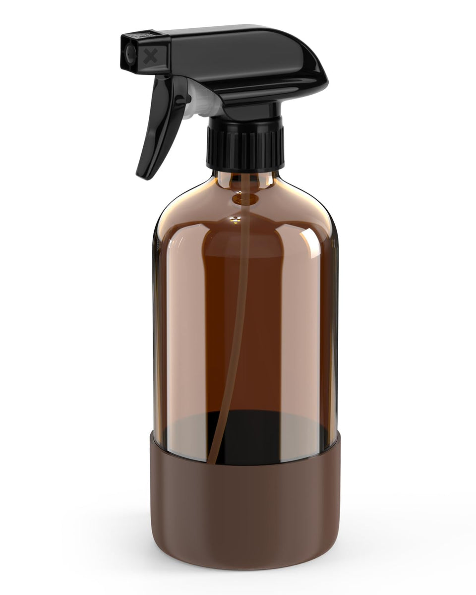 Bontip amber glass bottle front view showing secure cap and brown glass benefiting storage