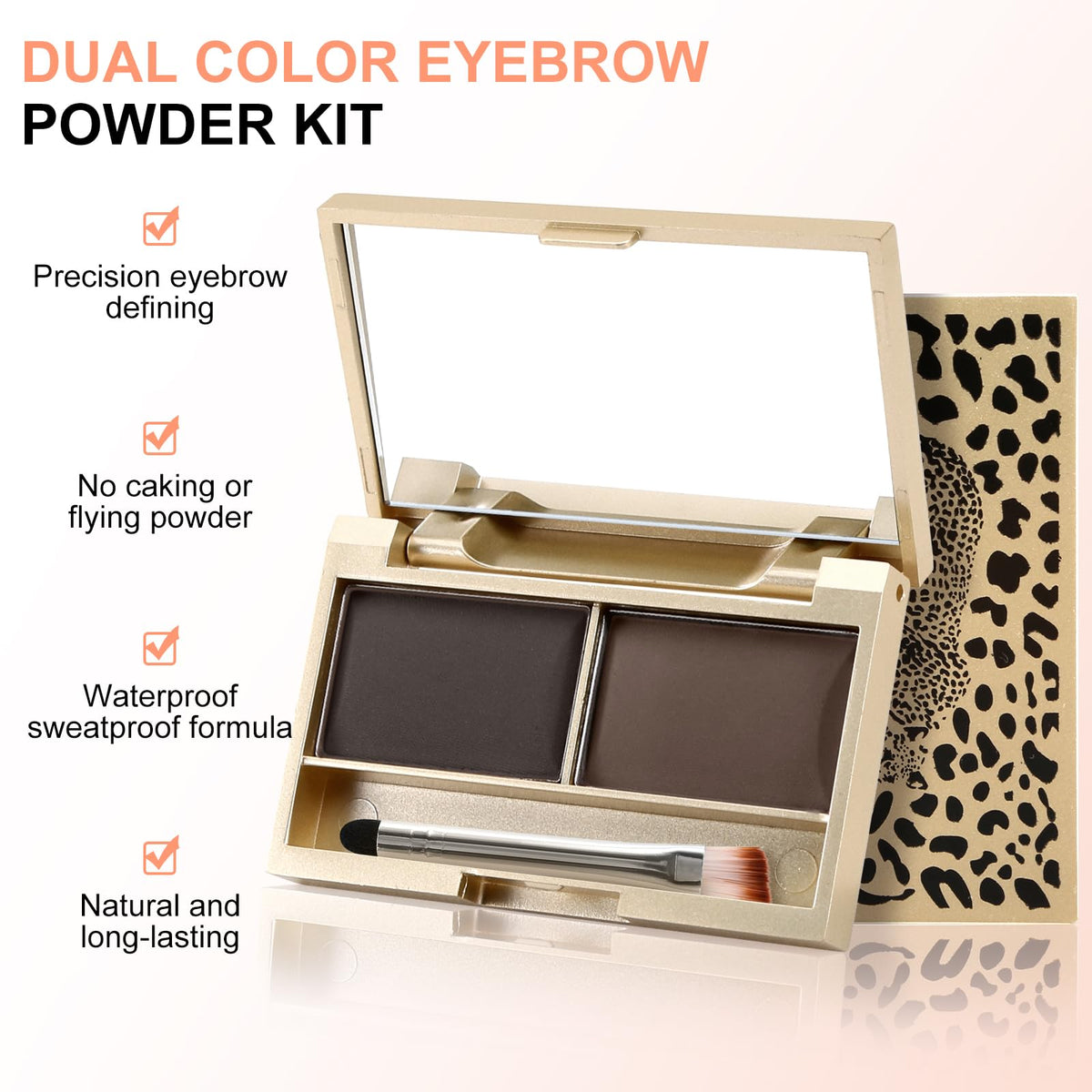Boobeen open palette displaying two powders and mirror for quick touch-ups