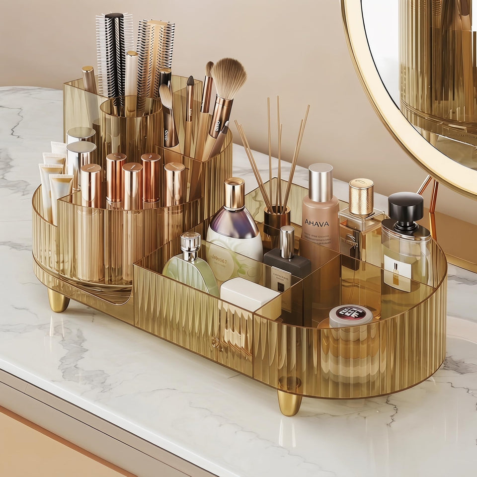 Booklov front view showing crystal amber organizer and tidy benefits