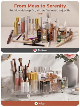 Booklov on a styled vanity showing organized products and aesthetic appeal