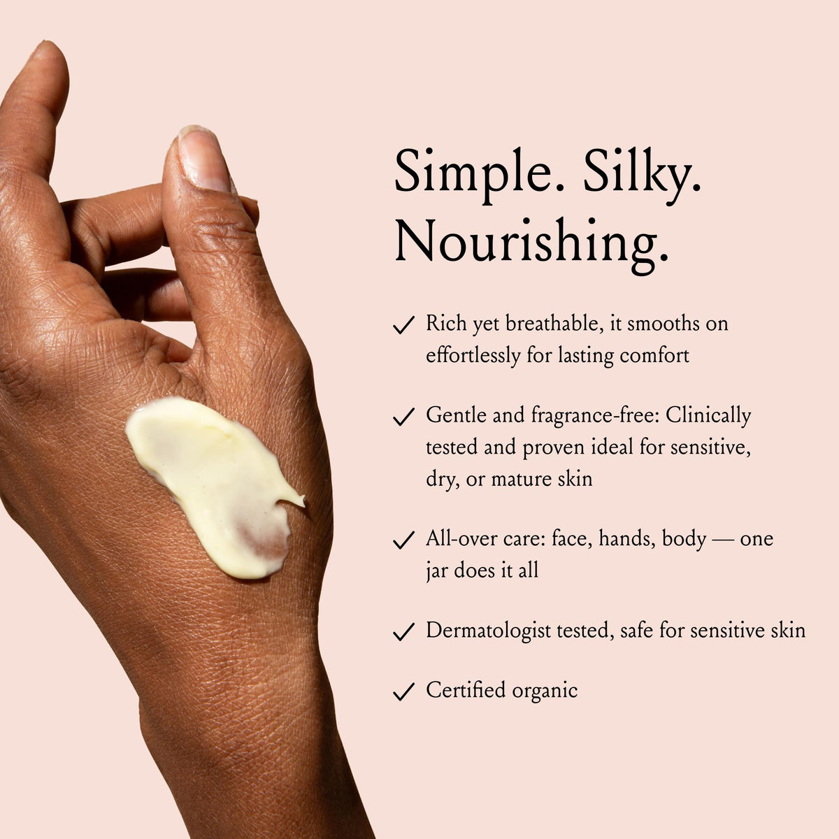 BOOM! by Cindy Joseph boomsilk application on hand demonstrates fast absorption benefit