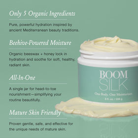 BOOM! by Cindy Joseph boomsilk cream texture close-up illustrates rich non-greasy finish