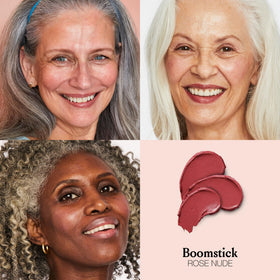 BOOM! by Cindy Joseph product swiped on cheek for natural luminous glow