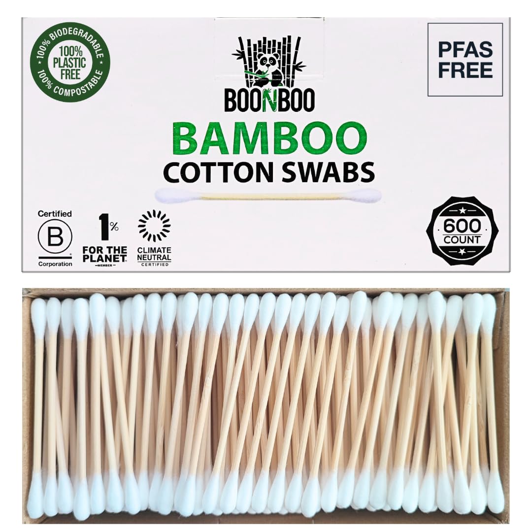 BOONBOO front pack showing 600 count and eco benefits, sustainable choice