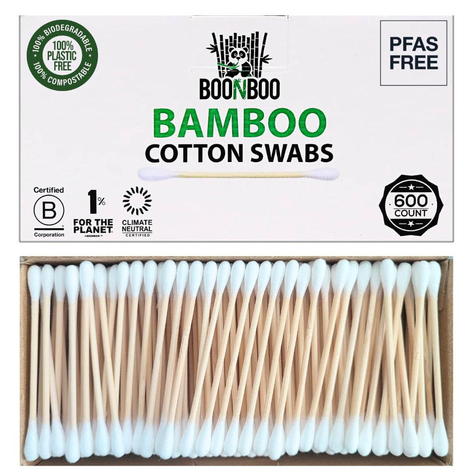 BOONBOO front pack showing 600 count and eco benefits, sustainable choice