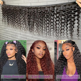 Boopwine model styling deep wave bundles demonstrating easy wet-and-wavy revival