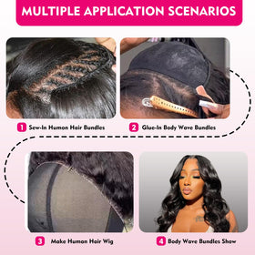 Boopwine styled mid-length wig on model demonstrating blendability and realistic finish