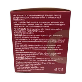 Boots No7 label close-up showing product name and benefits for quick info