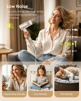 Bopcal hair dryer controls and handle showing easy heat speed access benefit