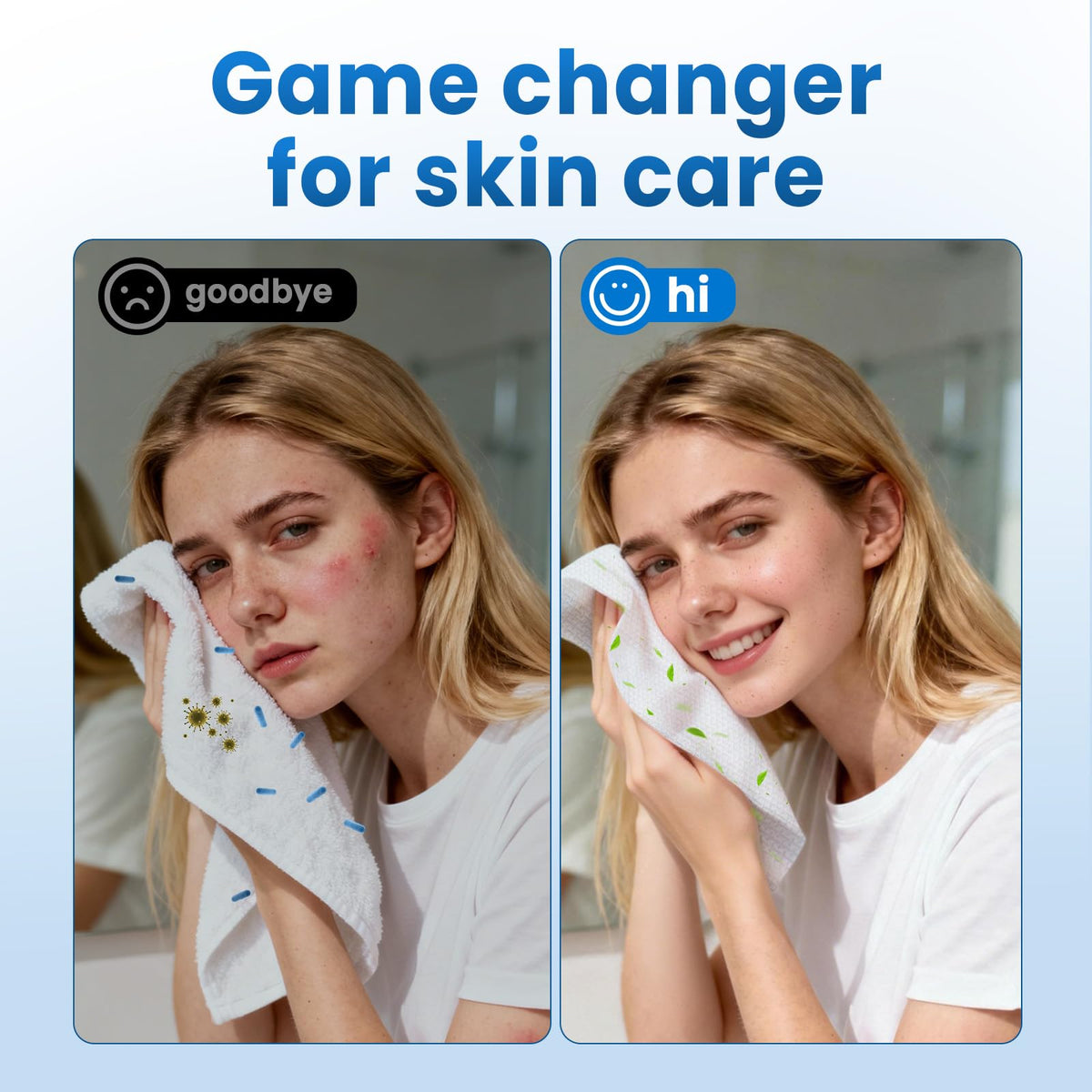 Borje towel in hand demonstrating easy single-use removal and hygienic benefit