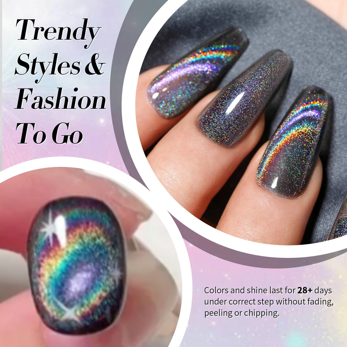 Born Pretty demonstrating magnet held over wet nail to create cat-eye pattern