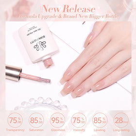 BORN PRETTY before and after nails showing long-lasting shine and improved appearance