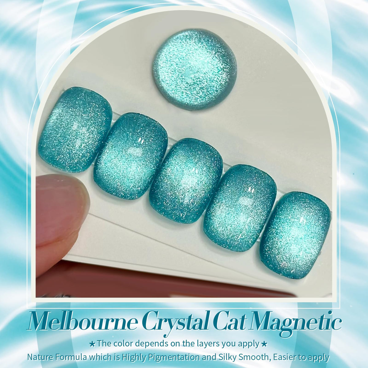 Born Pretty close-up brush loaded with magnetic gel showing smooth application and vibrant color