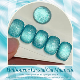 Born Pretty close-up brush loaded with magnetic gel showing smooth application and vibrant color