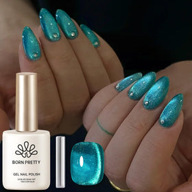 Born Pretty front bottle showing Blue Melbourne holographic cat-eye effect and glossy finish