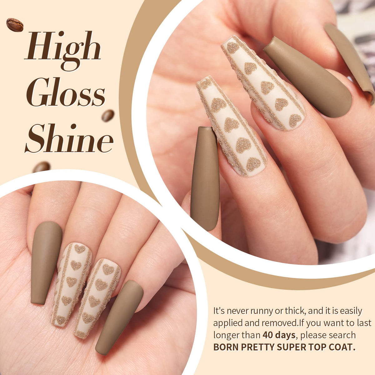 Born Pretty bottle label detail highlighting 7ml size and brand benefit: clear product info