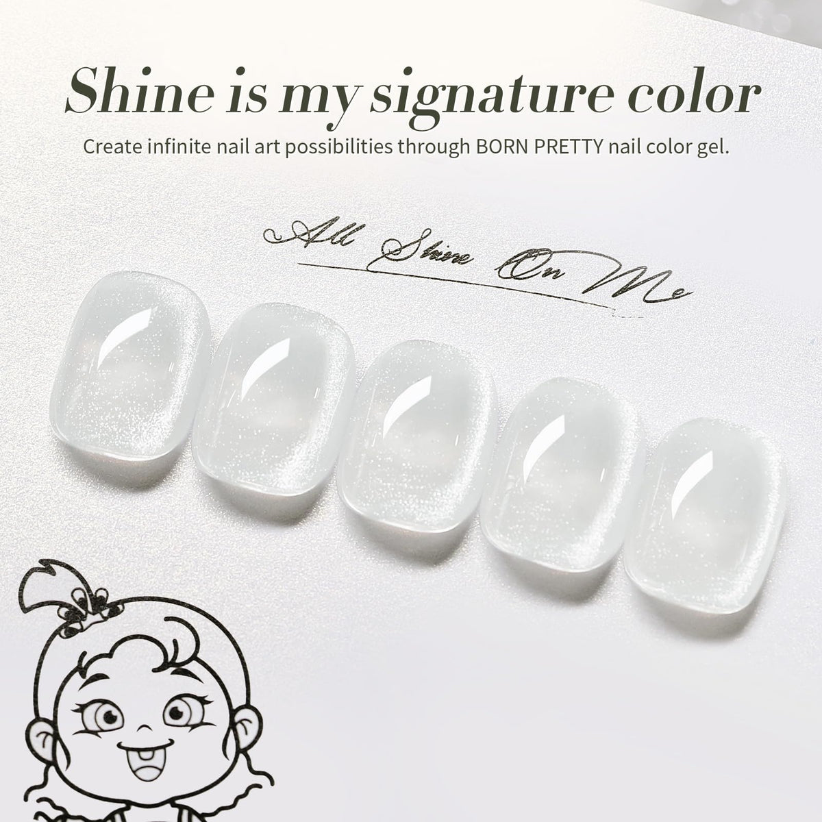 born pretty finished manicure in lifestyle setting showing salon-ready results benefit