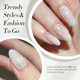 born pretty texture close-up revealing holographic shimmer and reflective benefit