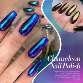 Born Pretty chrome swatches on nail wheel showing color-shifting effect