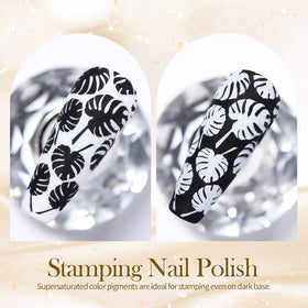 BORN PRETTY brush and polish consistency demonstrating easy plate pickup