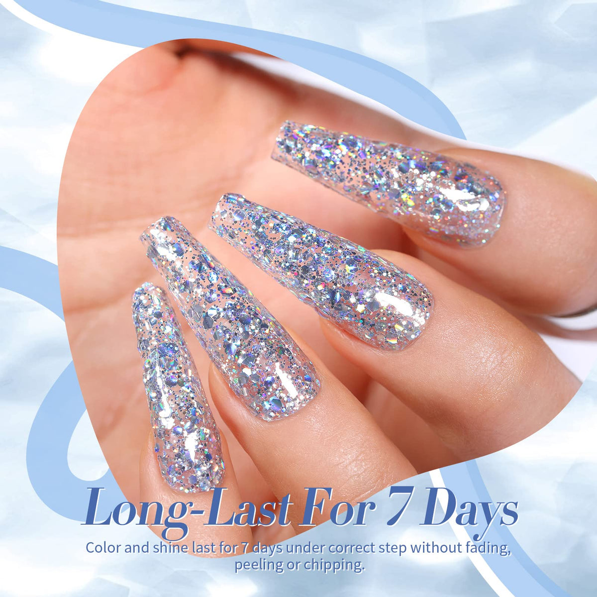 Born Pretty close-up glitter texture showing multi-faceted sparkle effect