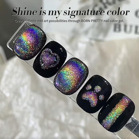 Born Pretty close-up of magnetic cat-eye effect creating a sharp luminous stripe