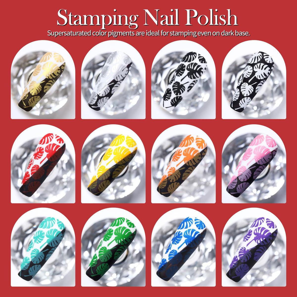 Born Pretty color swatches displayed to show vibrant opaque stamping shades