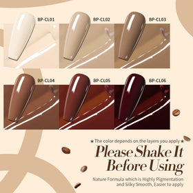 Born Pretty color swatch row on fan board illustrating shade range benefit: easy shade selection