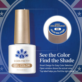 Born Pretty finished patriotic manicure outdoors showing long-lasting gloss