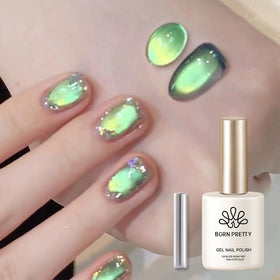 Born Pretty front bottle green cat-eye showing glossy finish benefit