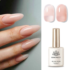 BORN PRETTY front bottle showing nude jelly polish and branding benefit natural finish