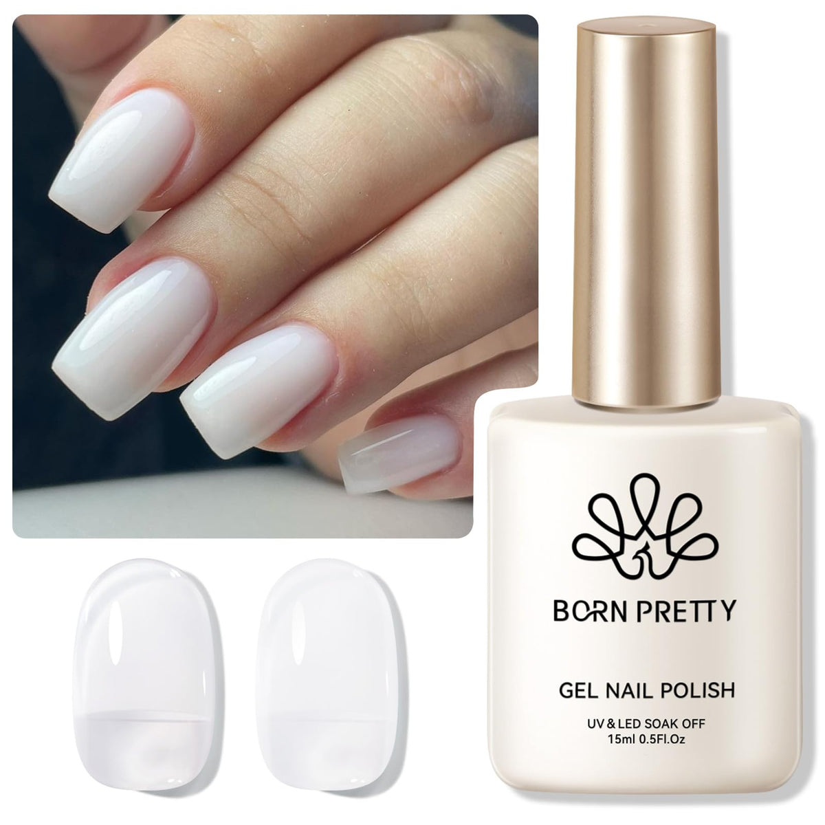 Born Pretty front bottle showing milky jelly color and brand benefit