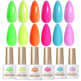 Born Pretty front packaging showing six neon gel bottles and bold colors