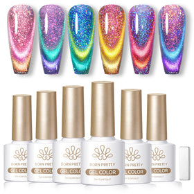 Born Pretty front packaging showing six colorful bottles and set benefit