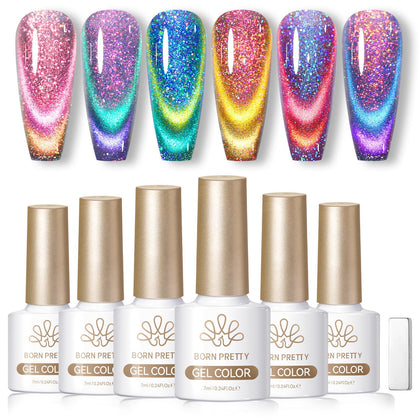 Born Pretty front packaging showing six colorful bottles and set benefit