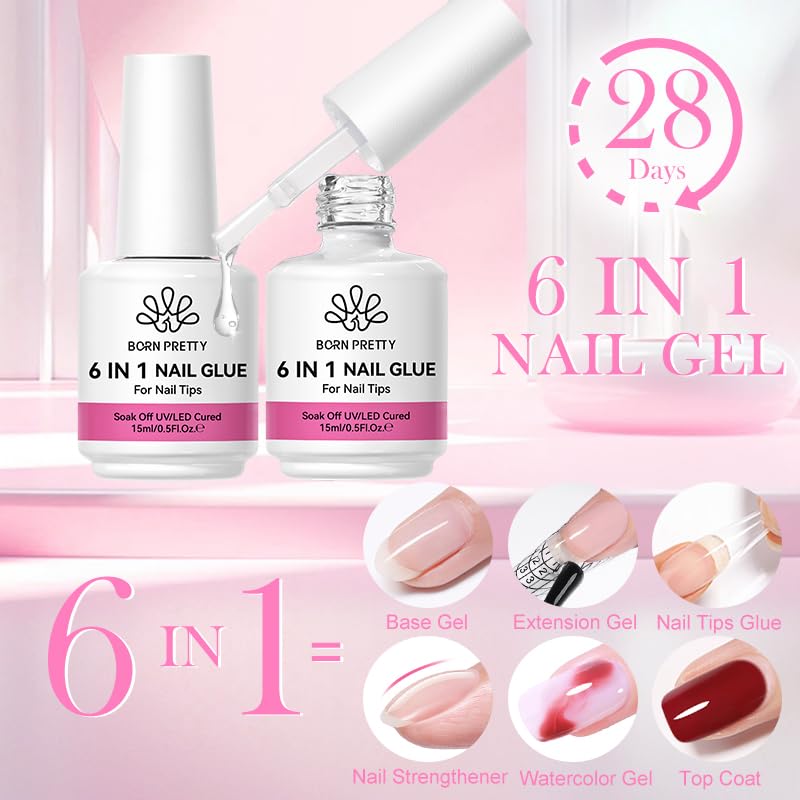 Born Pretty clear gel texture pouring to show smooth self-leveling and bubble-free finish